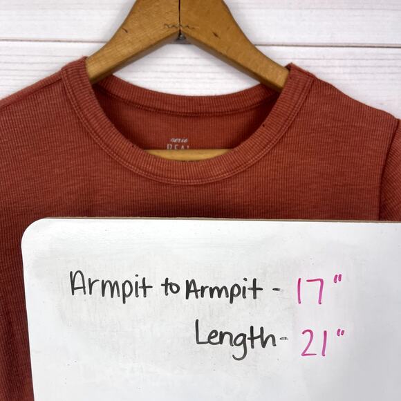 Aerie Real Soft Babydoll Tee Size XS Rust Orange - Picture 5 of 5